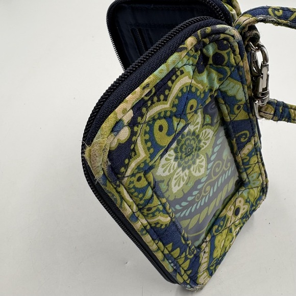 Vera Bradley Wristlet Wallet Womens One Size Blue Floral Quilted Cotton ID Zip - Picture 7 of 12